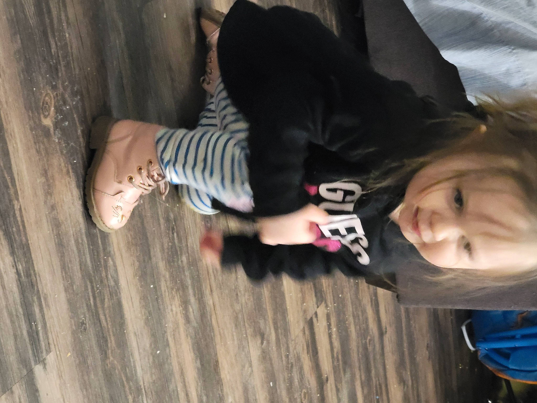 Sandra joined the competition — help win amazing prizes! baby, child, finger, flooring, fun, happy, hardwood, human_leg, nose, person, room, sitting, skin, toddler, tree, vacation, wood, wood_flooring