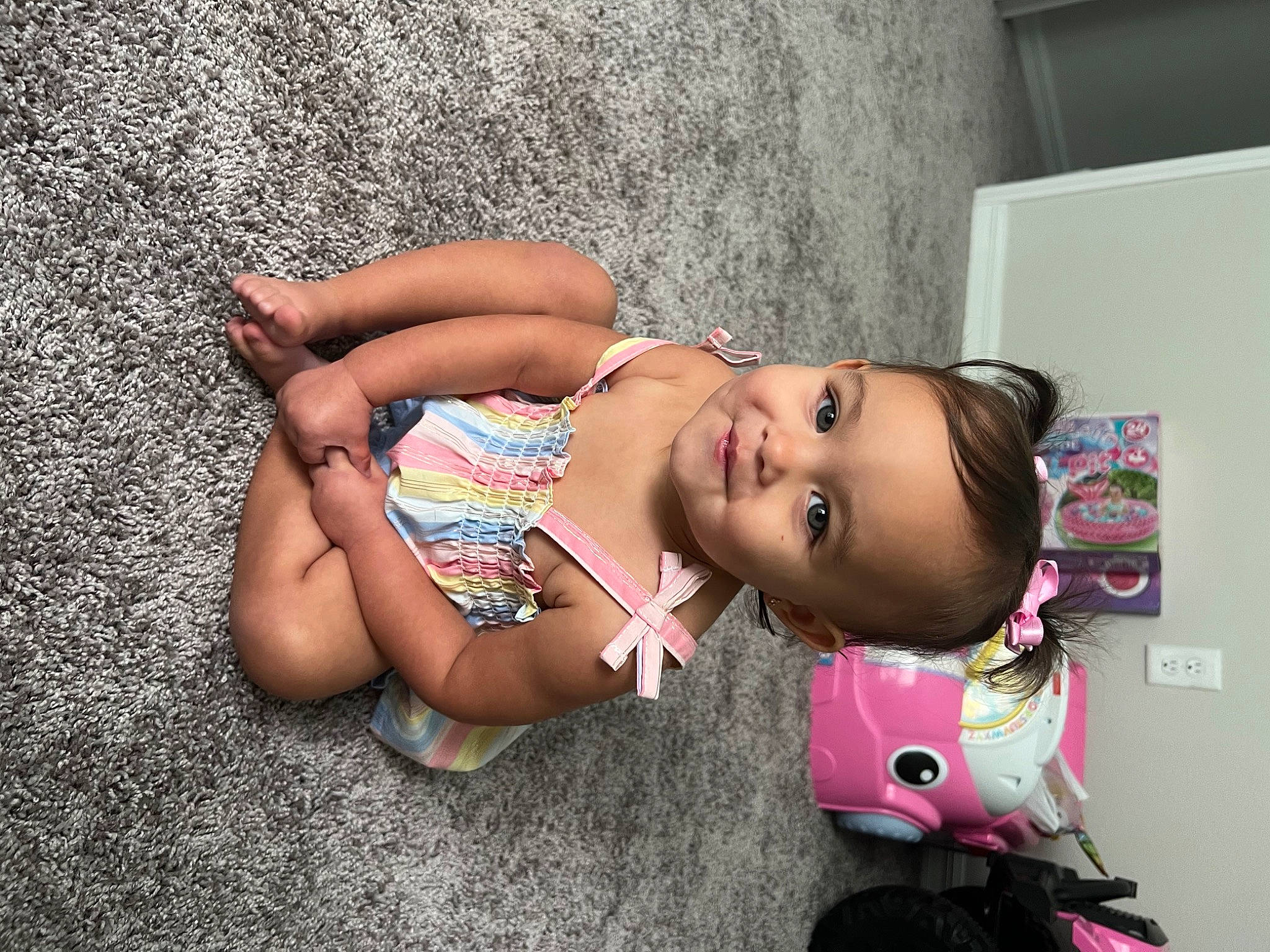 Avalee joined the competition — help win amazing prizes! black_hair, chest, child, eyewear, flash_photography, fun, glasses, grass, happy, human_leg, joy, knee, neck, person, pink, road_surface, shoulder, skin, smile, thigh