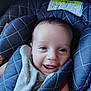 Mason is registered to the contest to win money with this photo: baby, smiling, blue_car_seat, child, infant, happy, face, portrait, padded_seat, clothing, closeup, cute, person, young_child, seatbelt, indoors, comfort, head_support, fabric, expression