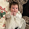 Wrenley is registered to the contest to win money with this photo: baby, infant, child, white_clothing, tulle, blanket, soft_texture, hand, face, lying_down, cute, blue_eyes, indoors, warm, cozy, fabric, portrait, newborn, clothing, person