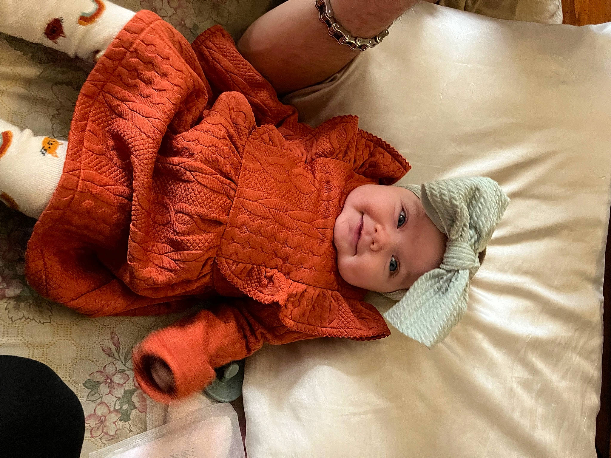 Eleanor joined the competition — help win amazing prizes! abdomen, baby, child, comfort, eye, gesture, hand, headwear, human, human_leg, joy, linens, nail, person, room, skin, textile, thumb, toddler, wood
