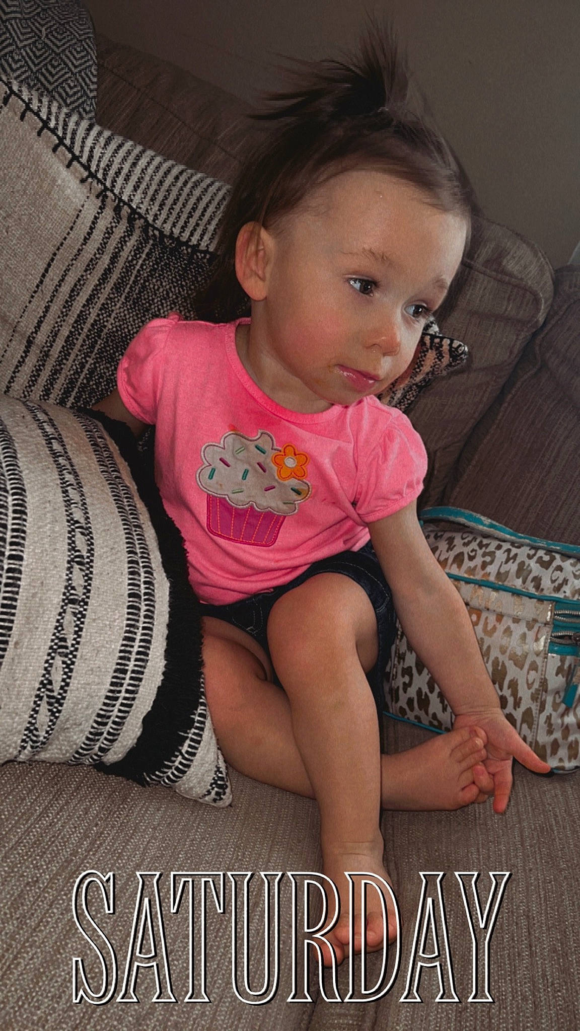 Havana joined the competition — help win amazing prizes! arm, automotive_tire, baby_toddler_clothing, cheek, child, cool, face, facial_expression, hair, happy, knee, leg, mammal, mouth, person, pink, skin, sleeve, t_shirt, thigh