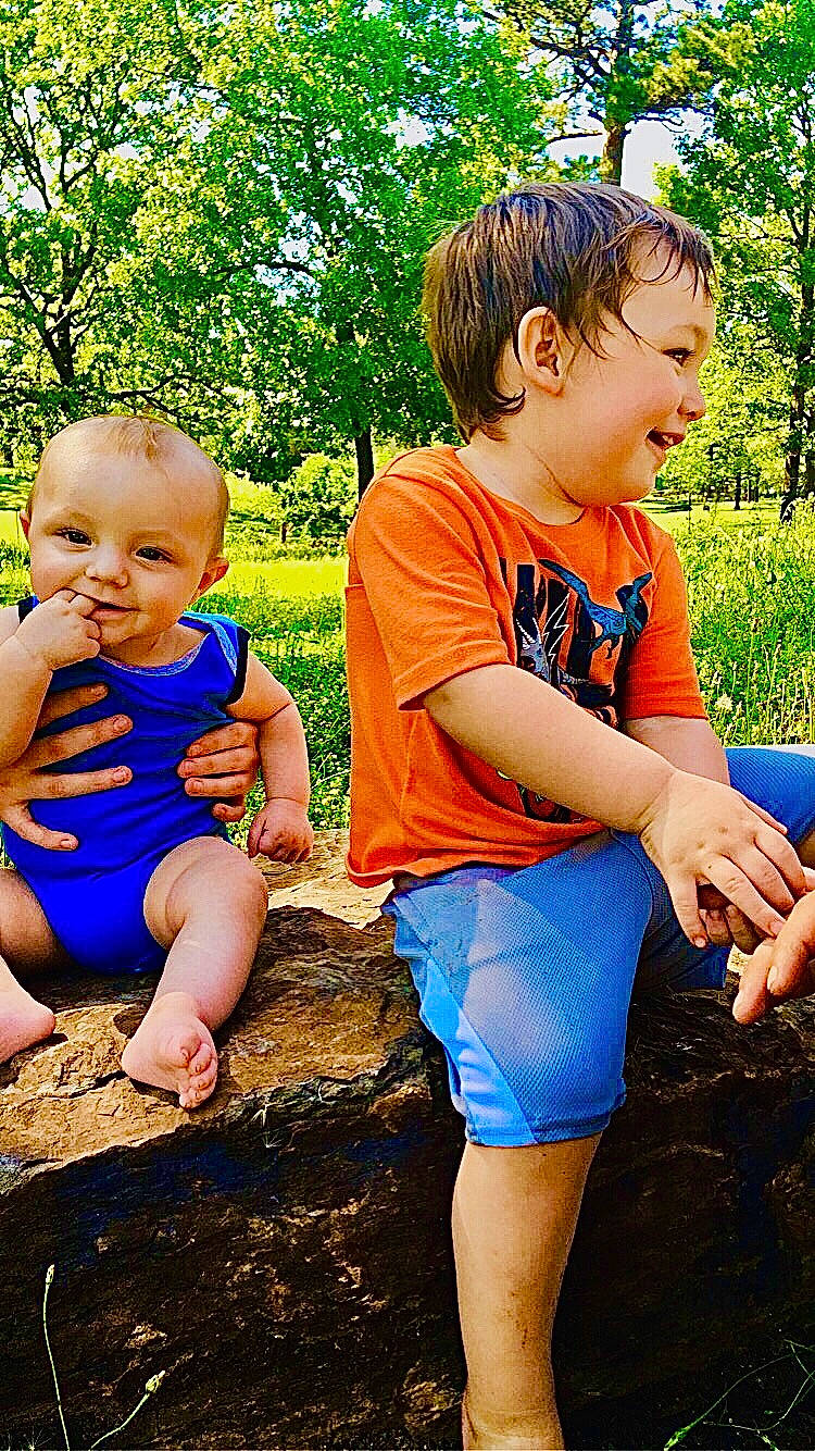 Briar joined the competition — help win amazing prizes! arm, baby_toddler_clothing, blue, eye, face, fun, grass, green, happy, head, joy, leg, leisure, people_in_nature, person, plant, smile, standing, sunlight, t_shirt