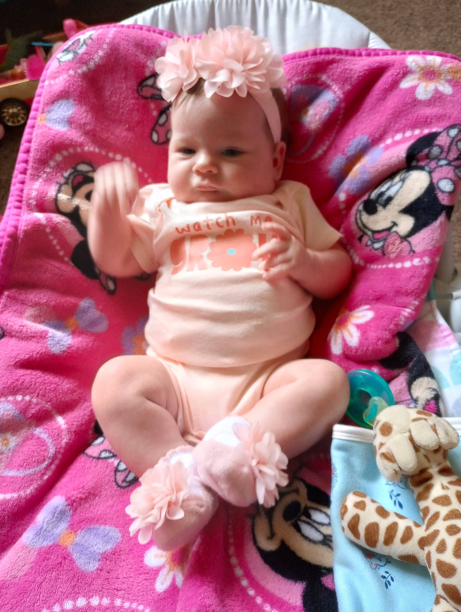 Alexis King joined the competition — help win amazing prizes! baby, baby_toddler_clothing, cheek, child, collectable, doll, dress, event, magenta, peach, person, pink, plush, product, purple, sitting, skin, souvenir, stuffed_toy, textile