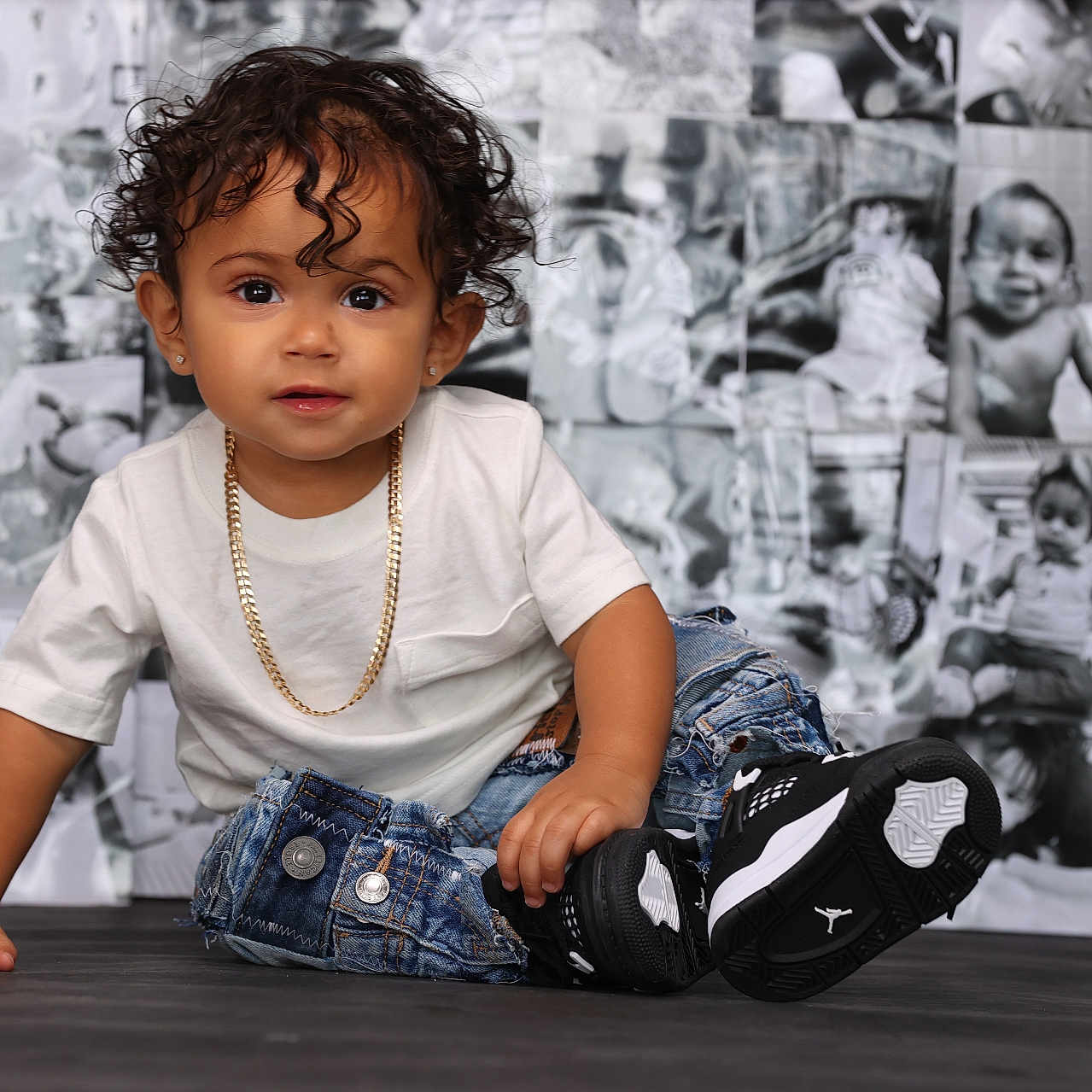 Marcel joined the competition — help win amazing prizes! accessories, baby, bodypart, boy, child, clothing, face, finger, footwear, hand, head, jewelry, male, necklace, pants, person, photography, portrait, shoe, sitting