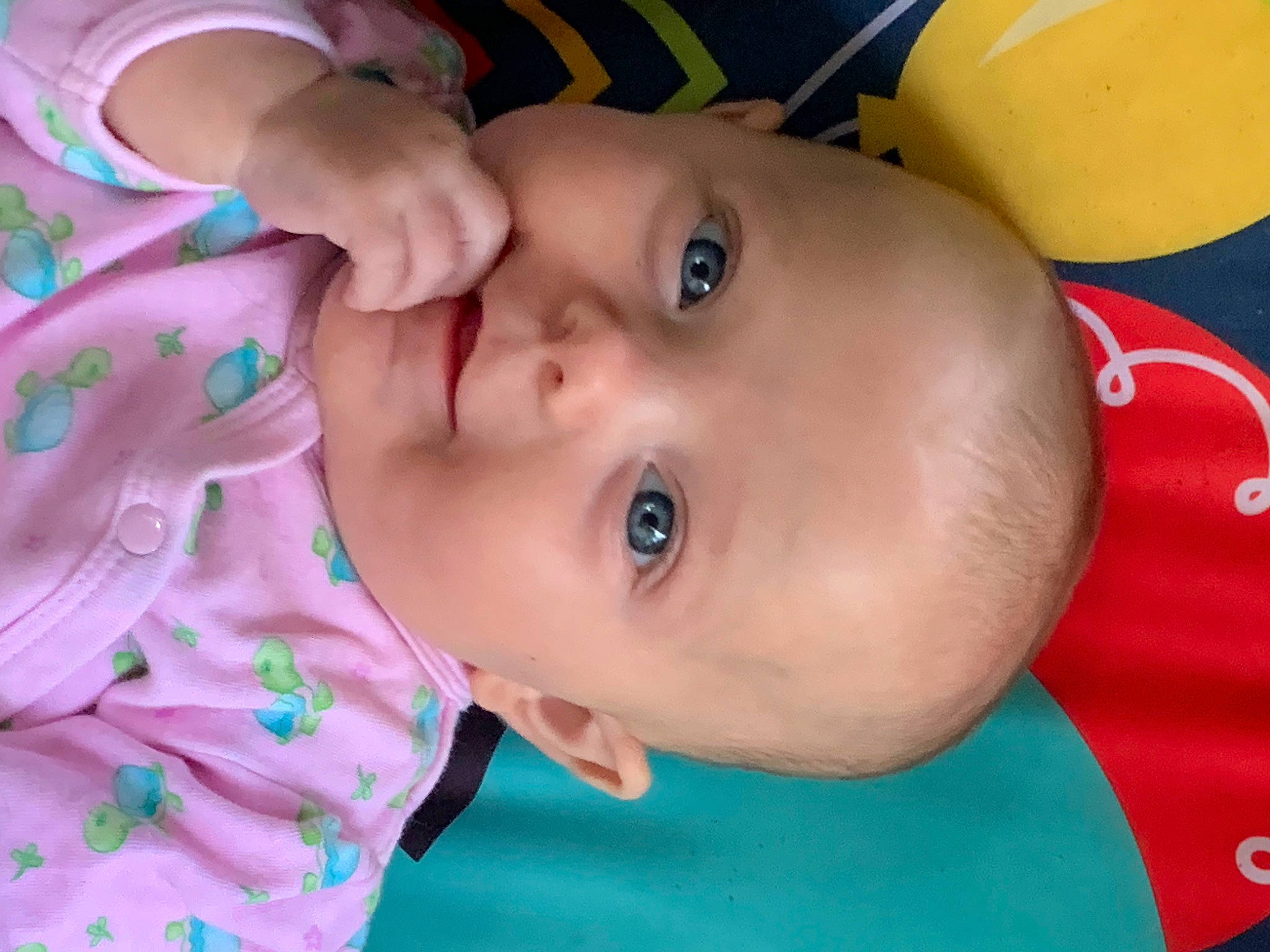 Everleigh is registered to the contest to win money with this photo: baby, baby_toddler_clothing, cheek, chin, eye, eyebrow, eyelash, face, finger, forehead, happy, head, iris, lip, mouth, nose, people, person, product, skin