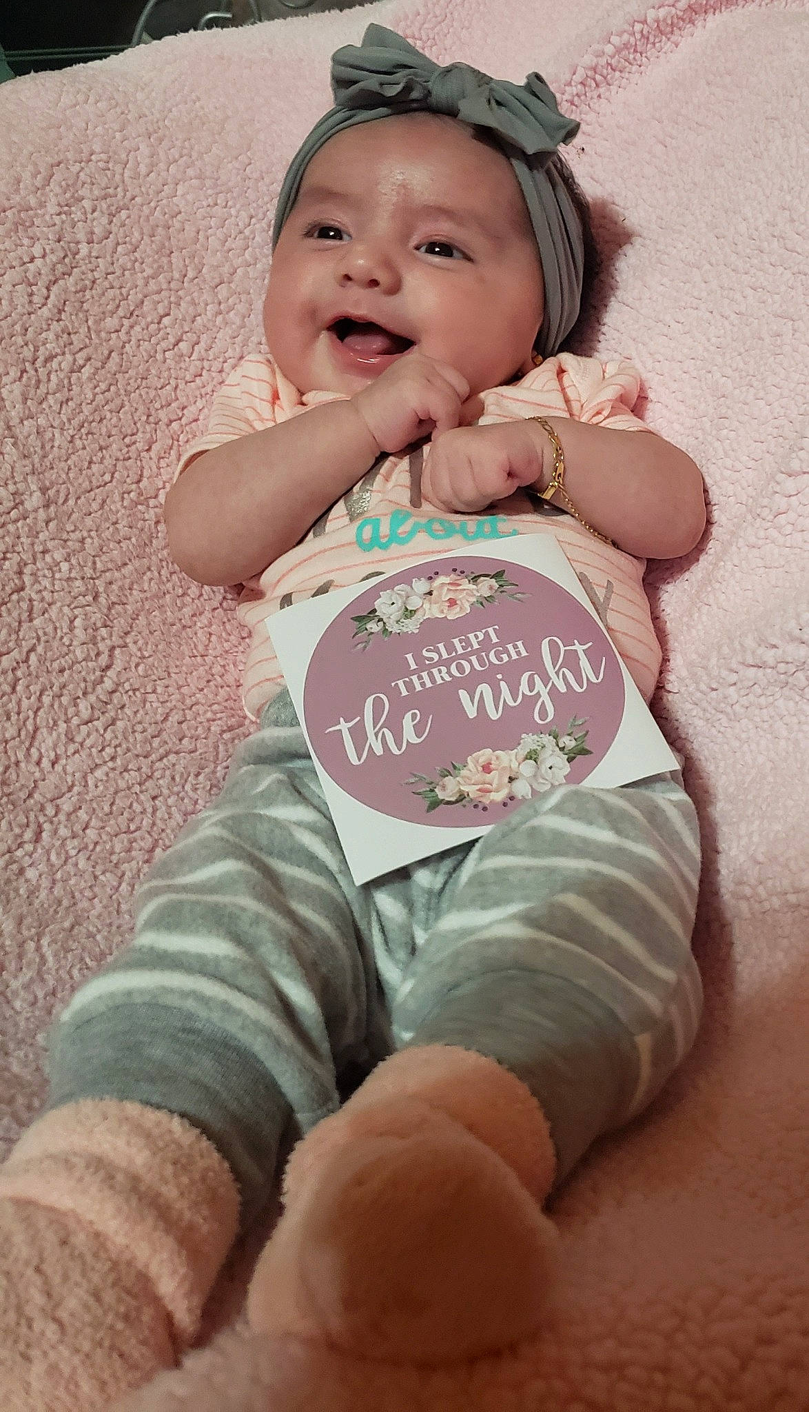 Lucia is registered to the contest to win money with this photo: baby, baby_products, baby_toddler_clothing, cheek, child, happy, headwear, person, pink, product, sweetness, toddler