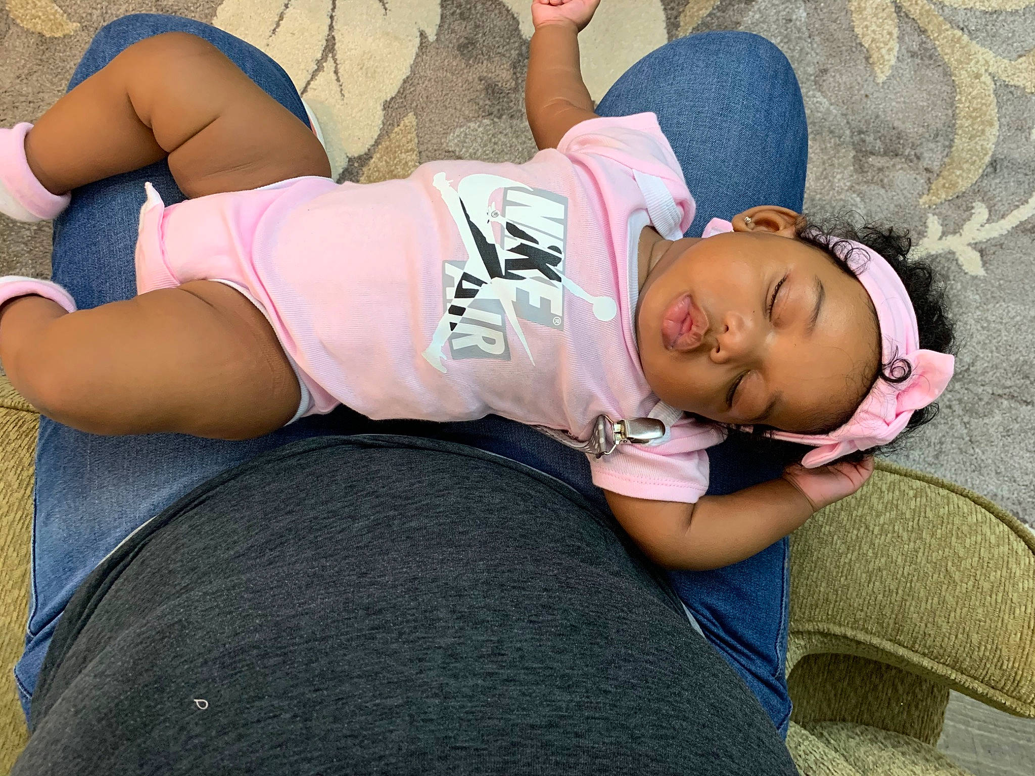 Haley is registered to the contest to win money with this photo: abdomen, arm, baby, child, cool, fun, hand, headwear, hip, human_body, human_leg, joint, knee, leg, mouth, nap, person, sleep, thigh, toddler