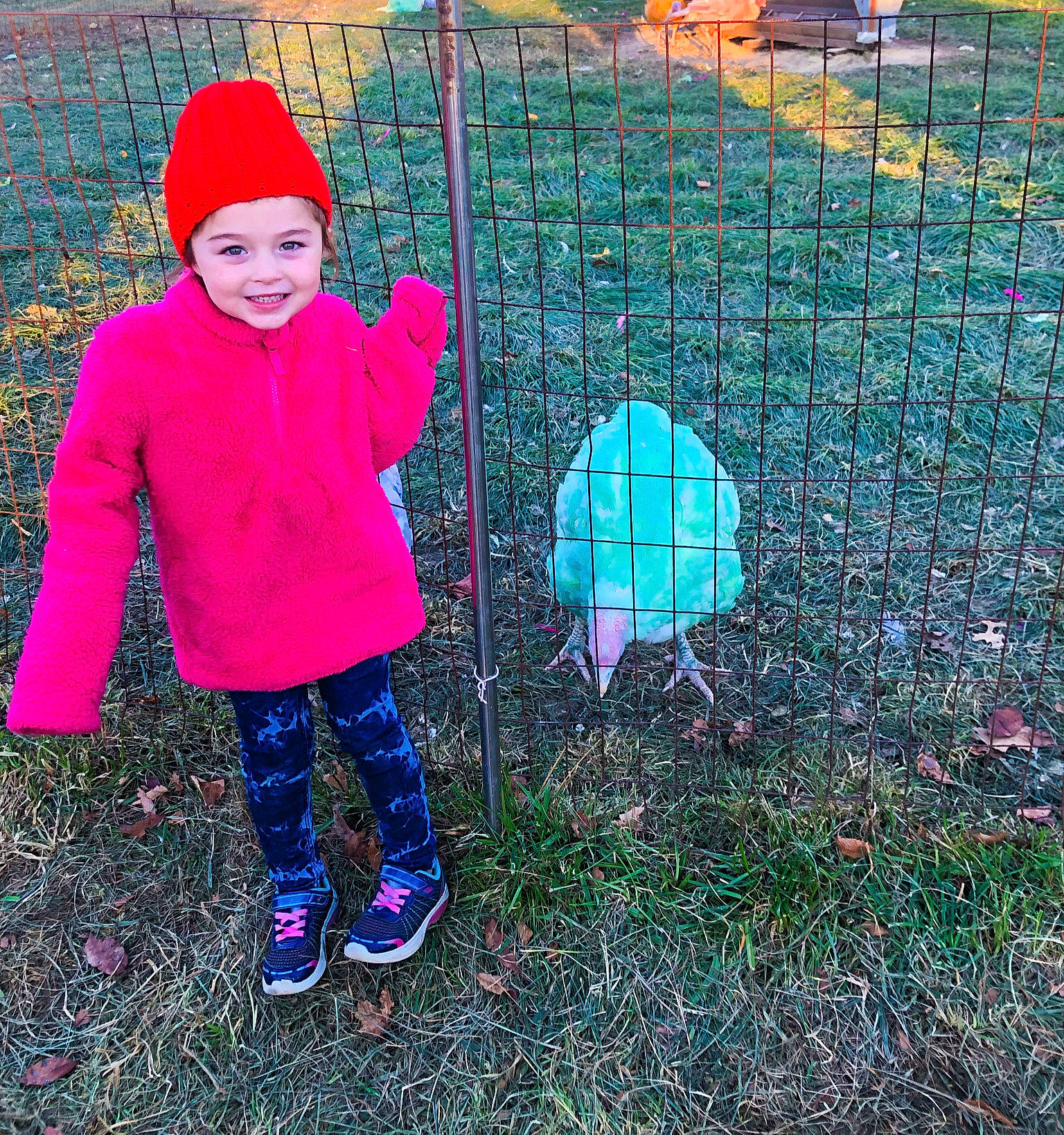 Jaida is registered to the contest to win money with this photo: baby_toddler_clothing, cap, cool, electric_blue, fence, fun, grass, happy, headwear, joy, leisure, magenta, mesh, pattern, people_in_nature, person, pink, plant, smile, textile