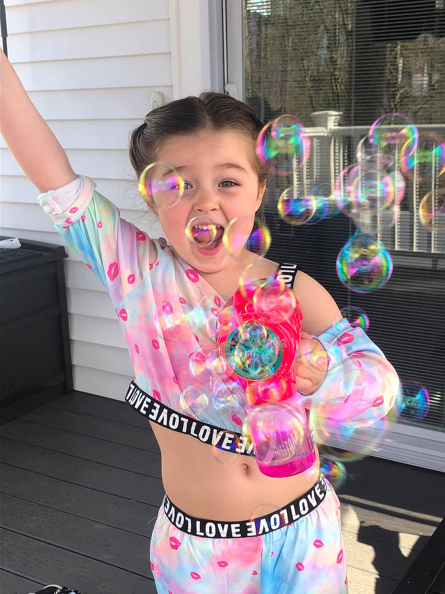 Jaida Rapuano joined the competition — help win amazing prizes! abdomen, chest, cool, event, fun, happy, human_leg, magenta, navel, necklace, pattern, person, pink, sleeve, smile, t_shirt, thigh, trunk, undergarment, waist