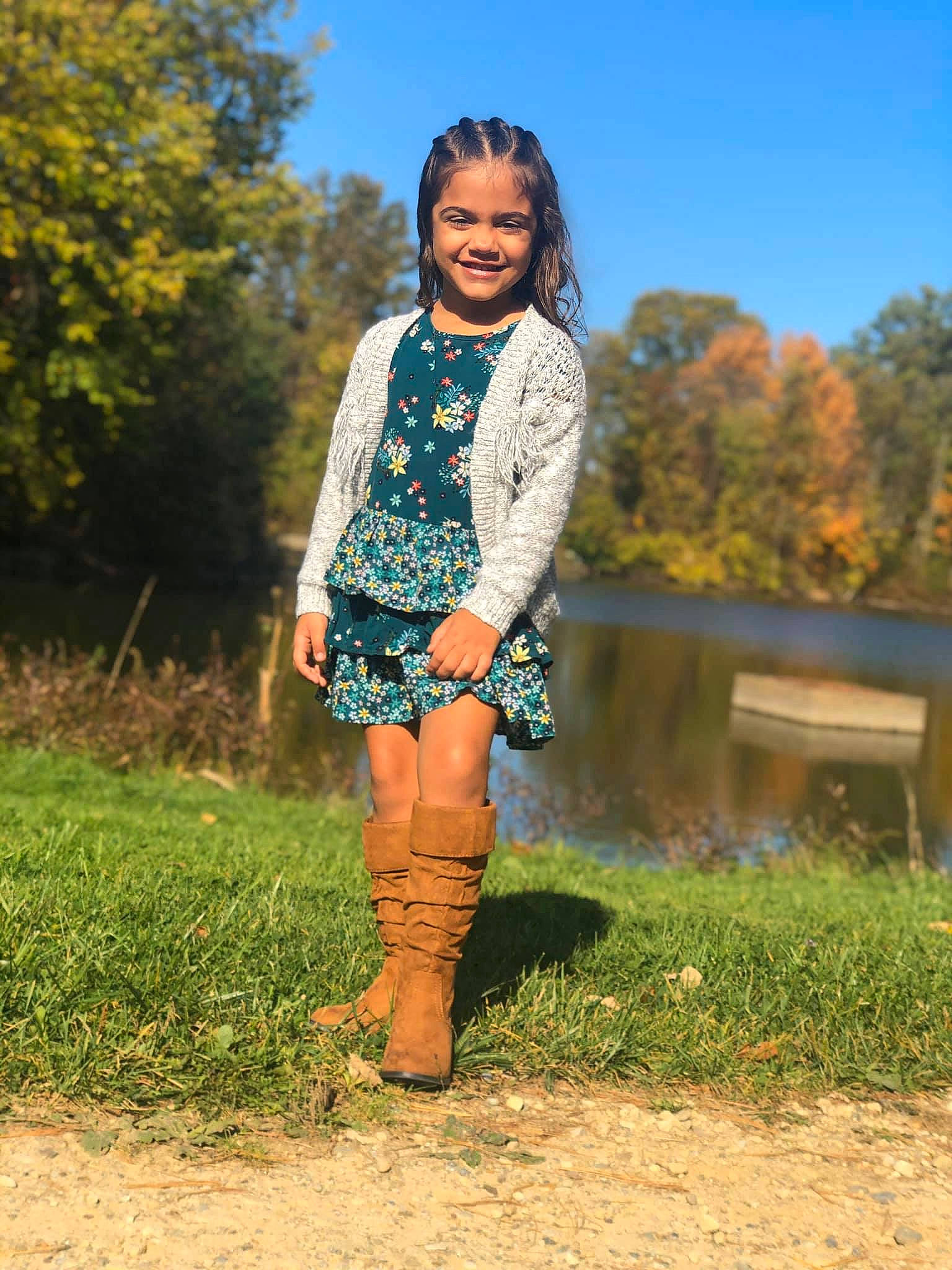 Cecelia joined the competition — help win amazing prizes! boot, brown, clothing, cowboy_boot, denim, fashion, footwear, grass, jeans, joint, joy, knee, knee_high_boot, leg, orange, outerwear, person, photography, riding_boot, shoe