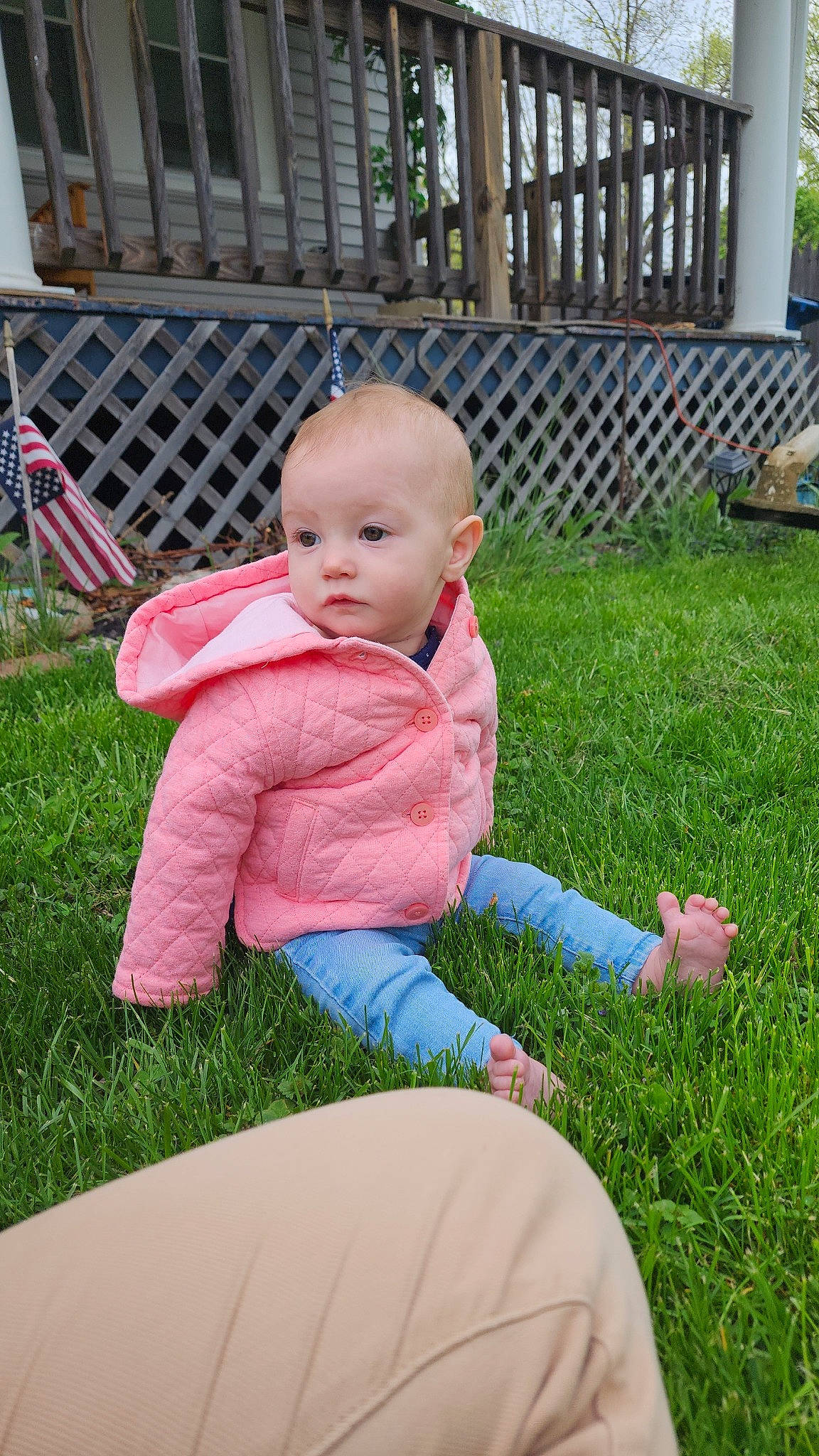 Luna-jane is registered to the contest to win money with this photo: baby, baby_toddler_clothing, chair, child, face, fun, garden, grass, groundcover, happy, landscaping, lap, lawn, leisure, people_in_nature, person, plant, recreation, sitting, toddler