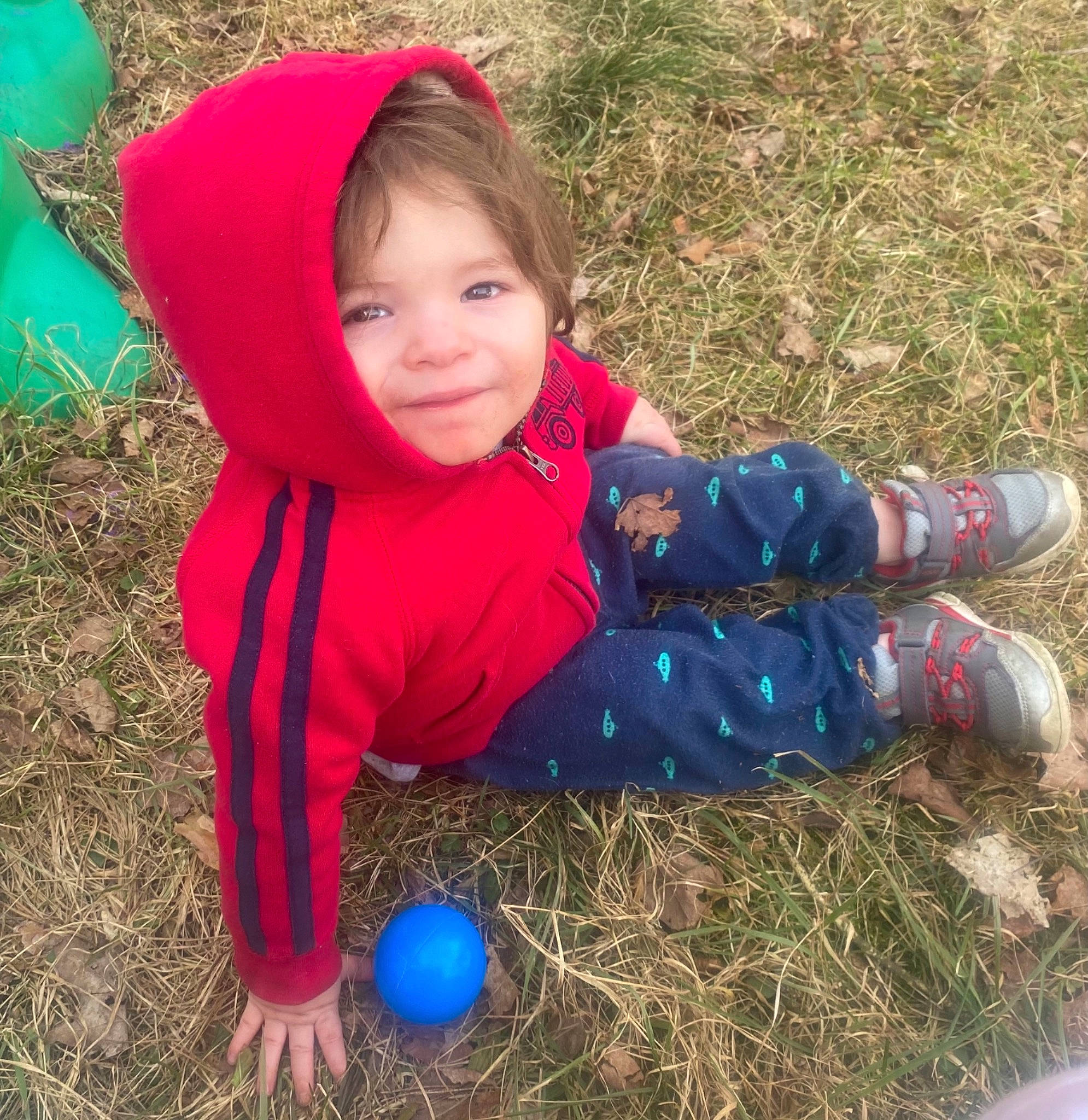 Crizman joined the competition — help win amazing prizes! baby_toddler_clothing, ball, child, electric_blue, fun, grass, happy, head, jacket, joy, leisure, mammal, people, people_in_nature, person, photograph, play, recreation, smile, soil