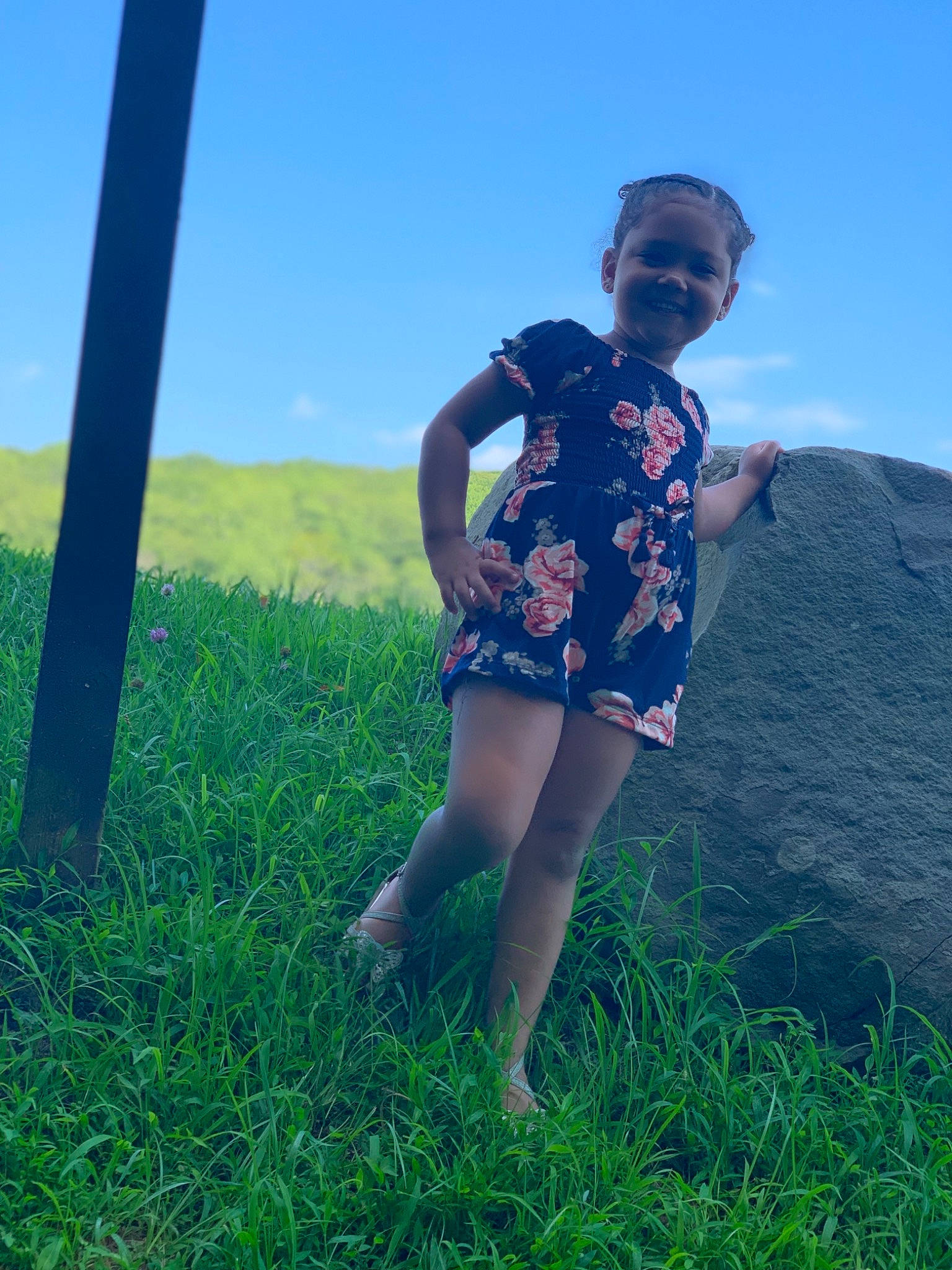 Mariah joined the competition — help win amazing prizes! beauty, blue, fawn, grass, grass_family, grassland, green, happy, human_leg, joy, leg, meadow, people_in_nature, person, photography, plant, shorts, sky, summer, tree