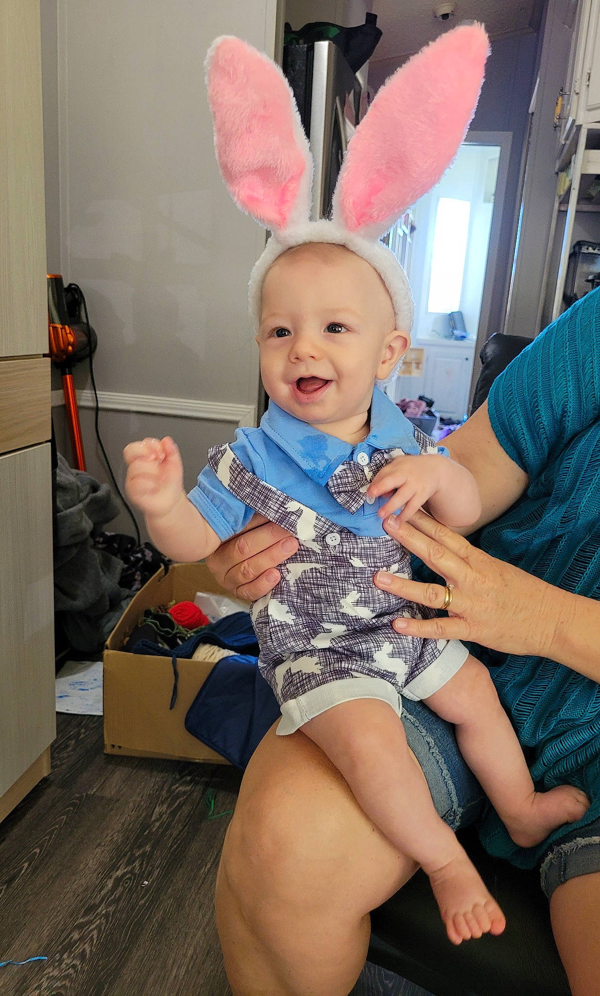 Holland joined the competition — help win amazing prizes! baby, baby_toddler_clothing, blue, chair, child, ear, eye, finger, fun, hairstyle, happy, human_body, lap, leg, organ, person, pink, skin, smile, thigh