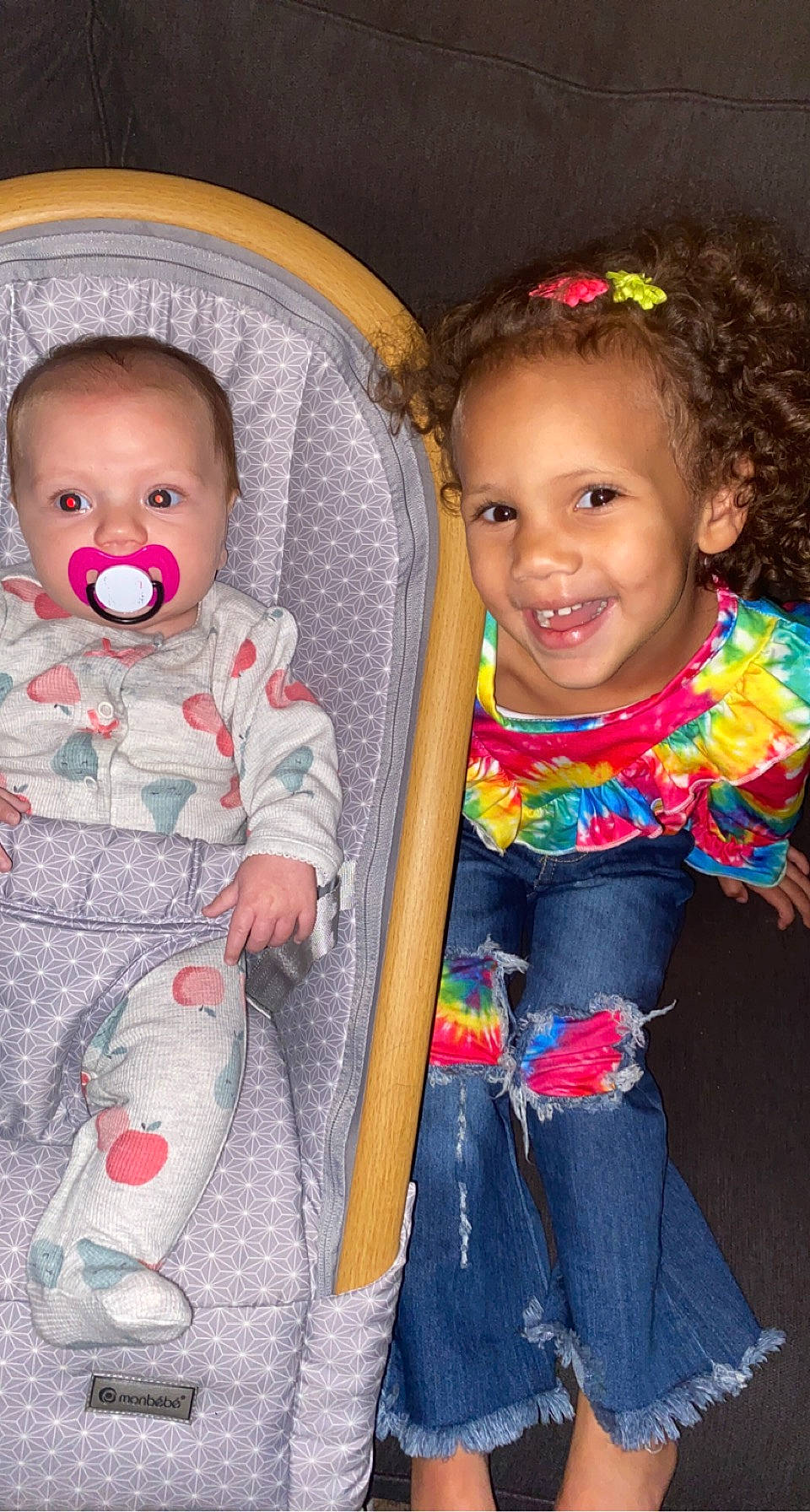 Calyn Rae joined the competition — help win amazing prizes! arm, baby_toddler_clothing, cheek, chin, eyebrow, face, facial_expression, hairstyle, head, human, iris, jeans, joy, lip, mouth, nose, organ, person, product, skin