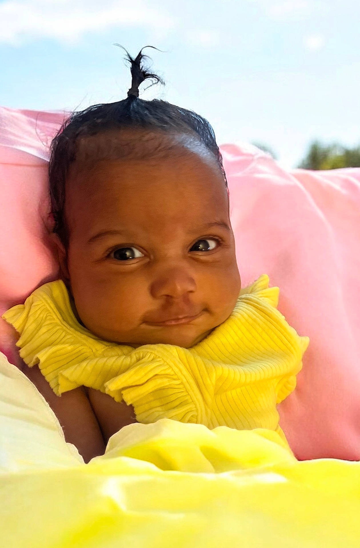 Rory joined the competition — help win amazing prizes! accessories, baby, blanket, couch, cushion, earring, face, frown, furniture, hair, happy, head, homedecor, jewelry, newborn, person, photography, portrait, quilt, smile