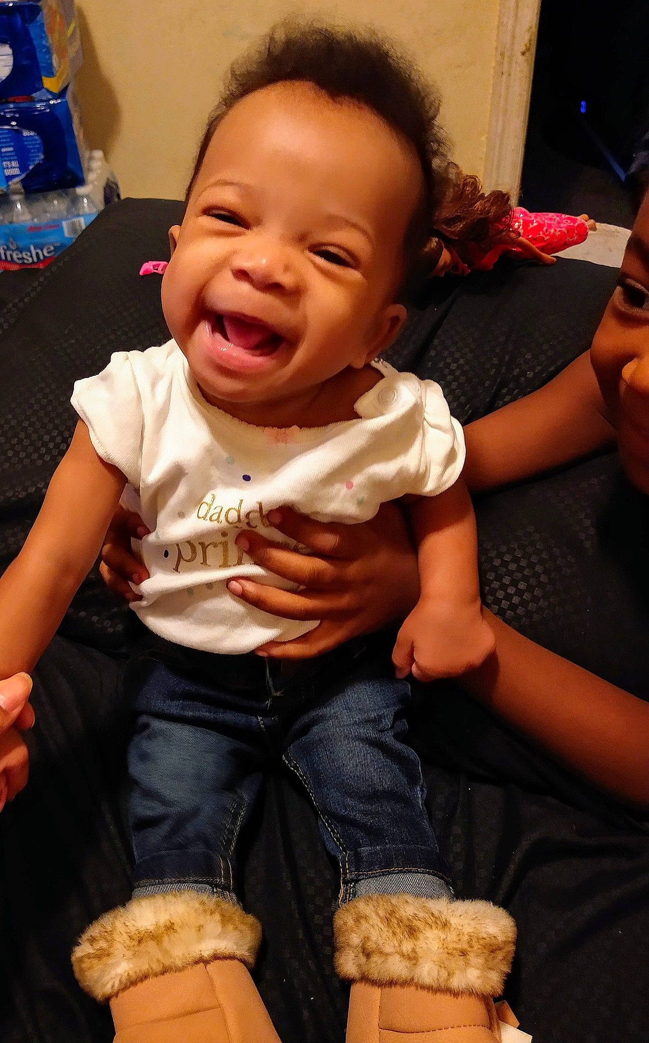 Remi joined the competition — help win amazing prizes! arm, baby, baby_toddler_clothing, blue, cheek, chin, comfort, finger, gesture, hand, happy, iris, joint, mouth, muscle, nose, organ, person, skin, smile