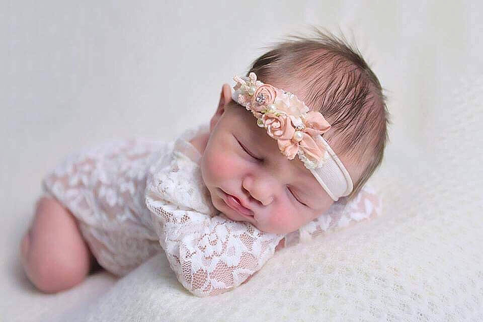 Aubriana joined the competition — help win amazing prizes! baby, baby_sleeping, bridal_accessory, child, ear, fashion_accessory, hair_accessory, headband, headgear, headpiece, headwear, person, photograph, photography, portrait_photography, toddler
