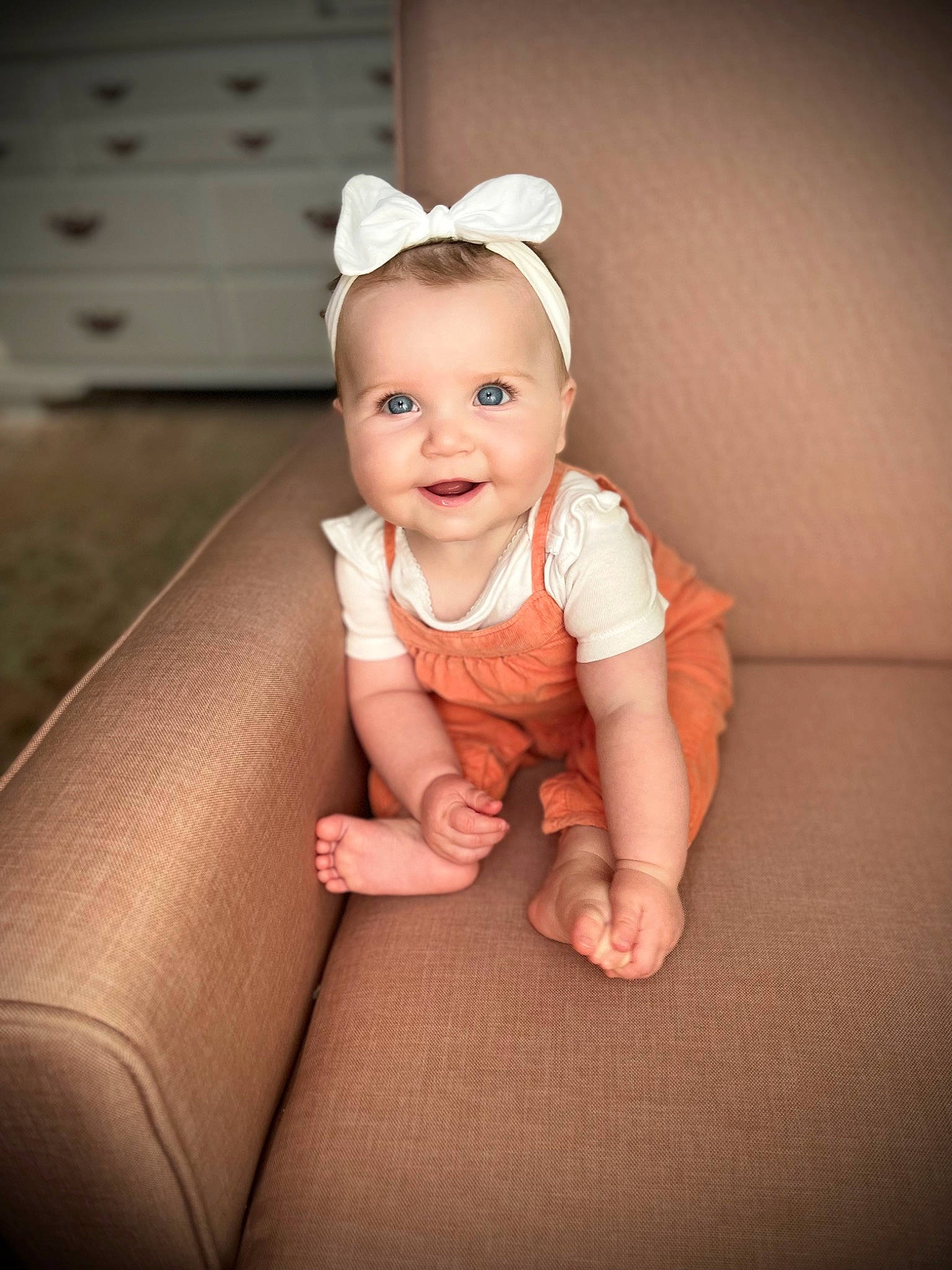 Meadow joined the competition — help win amazing prizes! baby, baby_toddler_clothing, cheek, child, comfort, fashion_accessory, flash_photography, grass, hair_accessory, happy, headband, headpiece, iris, joy, lip, person, portrait_photography, sitting, skin, sleeve