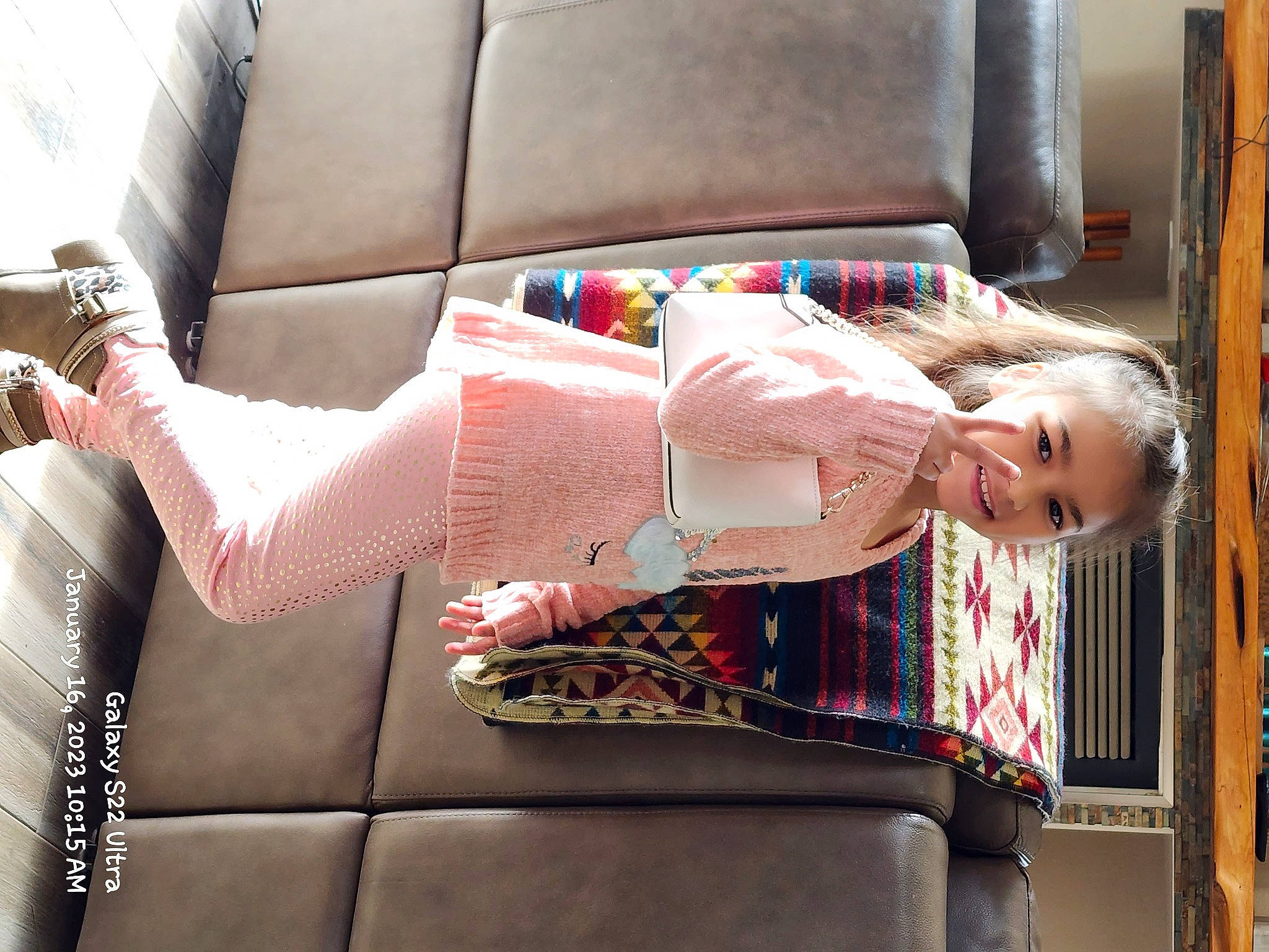 Chassy joined the competition — help win amazing prizes! blond, child, clothing, comfort, couch, human_leg, joint, joy, knee, leg, leisure, magenta, pattern, person, pink, room, sitting, textile, thigh, toddler