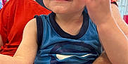 Blaize is registered to the contest to win money with this photo: child, toddler, sunglasses, blue, hat, bucket_hat, smile, indoor, store, adult, arm, clothing, reflection, casual, person, portrait, happy, bright, hand, fashion