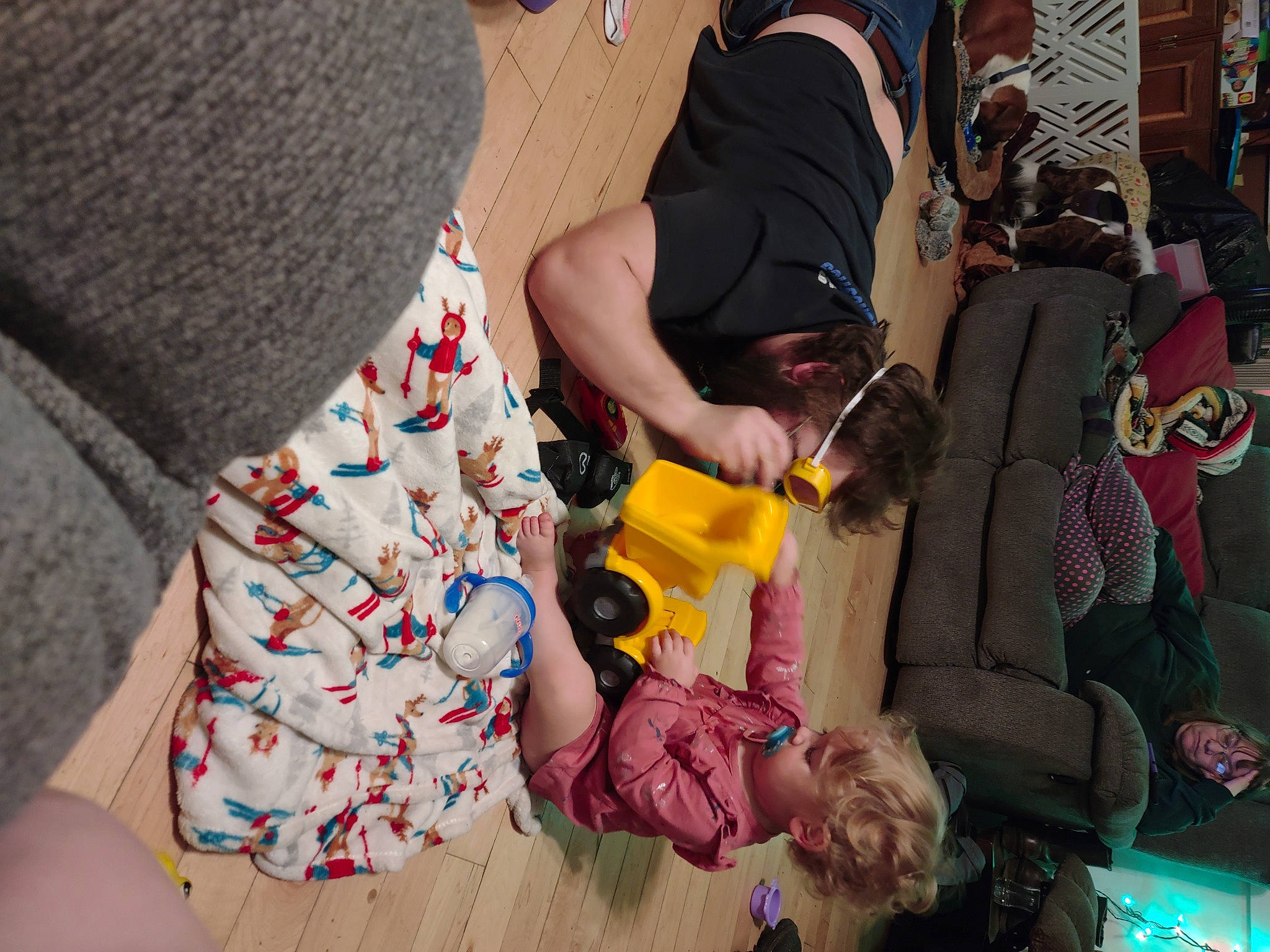 Karlie joined the competition — help win amazing prizes! arm, baby, baby_products, bag, child, event, fun, happy, human_leg, lap, leg, leisure, nail, pattern, person, room, sitting, textile, toddler, toy