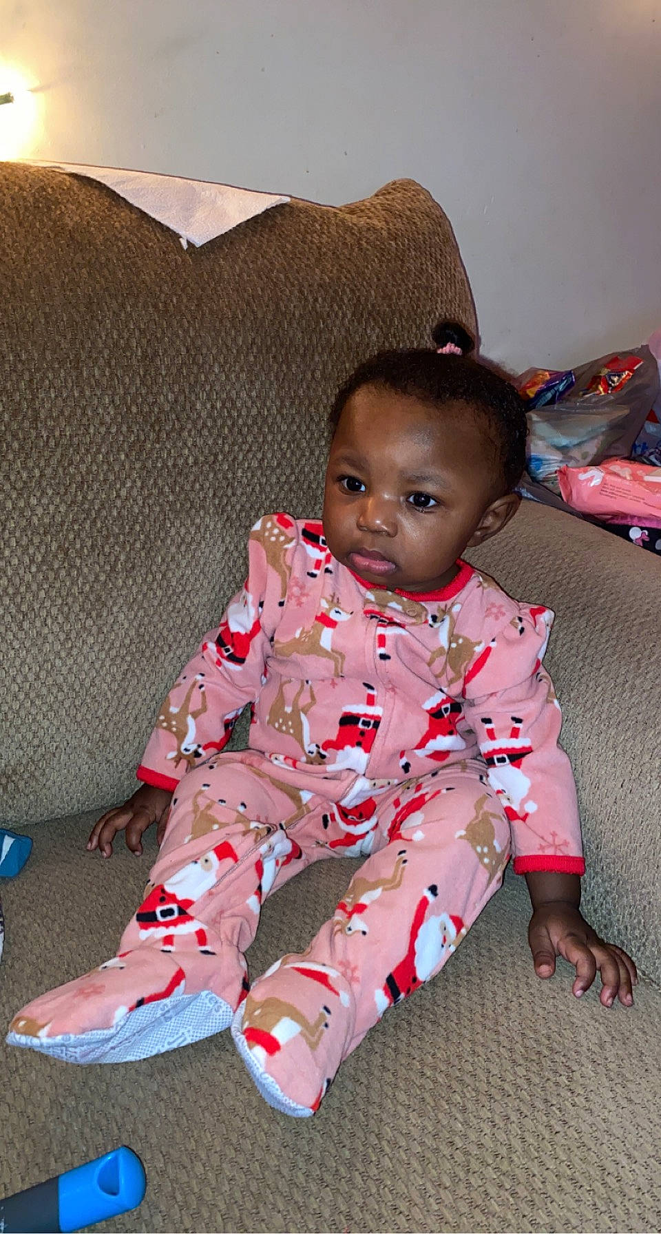 Raniya is registered to the contest to win money with this photo: baby, baby_toddler_clothing, carmine, carpet, child, comfort, crawling, flooring, foot, happy, linens, nightwear, pajamas, pattern, person, play, room, sitting, sleeve, textile