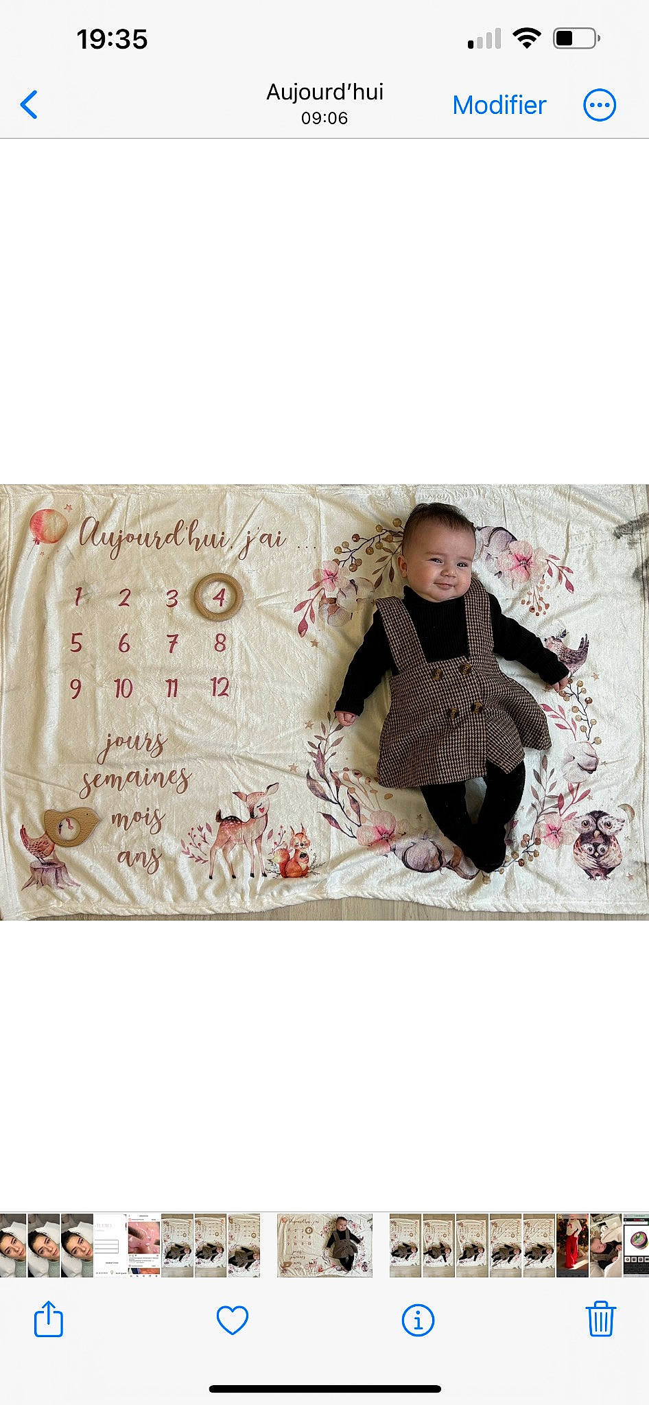 Alba participe au concours pour gagner de l'argent avec cette photo : baby, baby_toddler_clothing, bedding, child, collar, comfort, fashion_accessory, font, fur, joy, linens, magenta, pattern, peach, person, rectangle, room, sleeve, suit, t_shirt