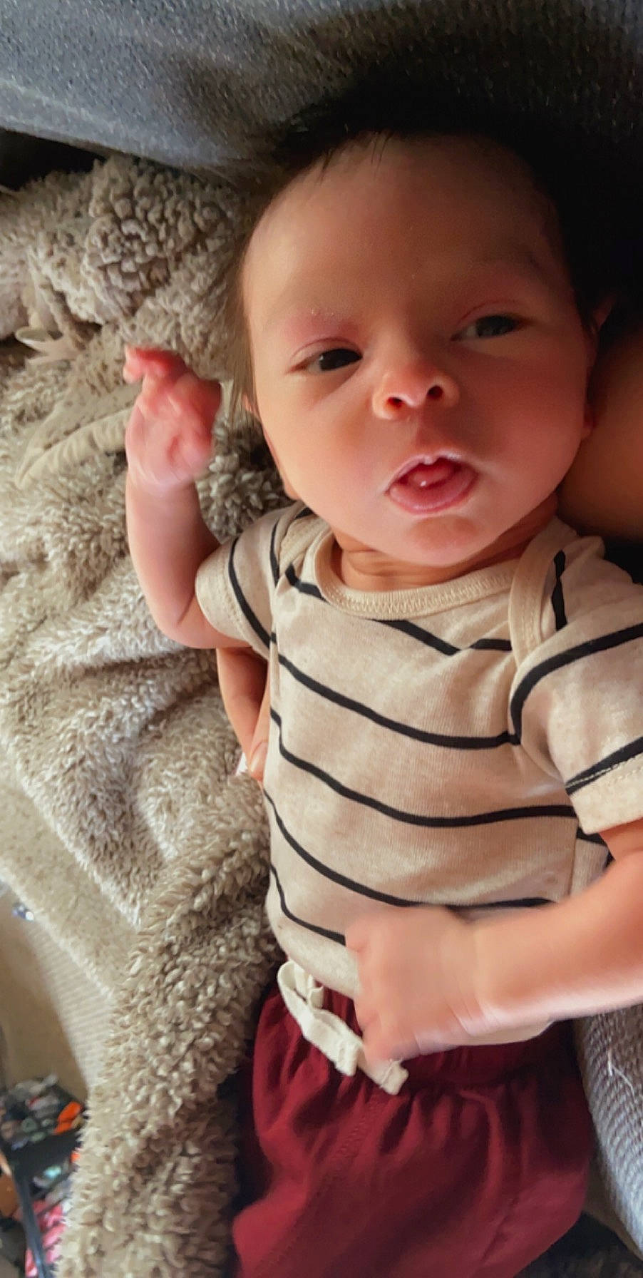 Gatlin is registered to the contest to win money with this photo: abdomen, arm, baby, beauty, cheek, child, chin, eye, face, finger, hand, head, human, lip, mouth, neck, nose, person, skin, smile