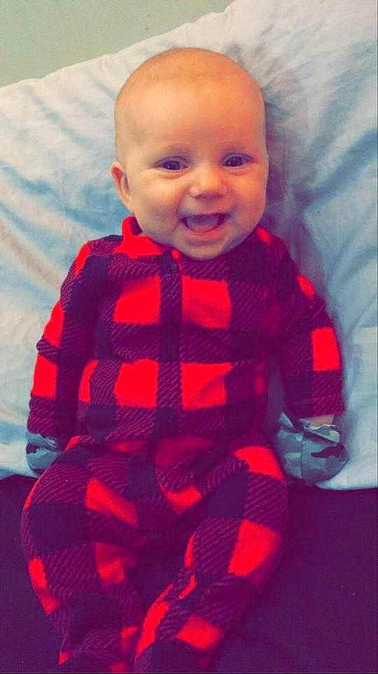 Brendon joined the competition — help win amazing prizes! baby, baby_toddler_clothing, cheek, face, happy, iris, lip, magenta, nose, orange, outerwear, person, pink, product, purple, skin, sleeve, smile, standing, textile