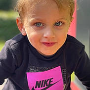 Tonio participe au concours pour gagner de l'argent avec cette photo : child, portrait, face, blue_eyes, blonde_hair, sweatshirt, nike_logo, outdoor, sunlight, young_child, casual_clothing, smile, closeup, person, cute, fashion, daylight, happy, kid, blurry_background