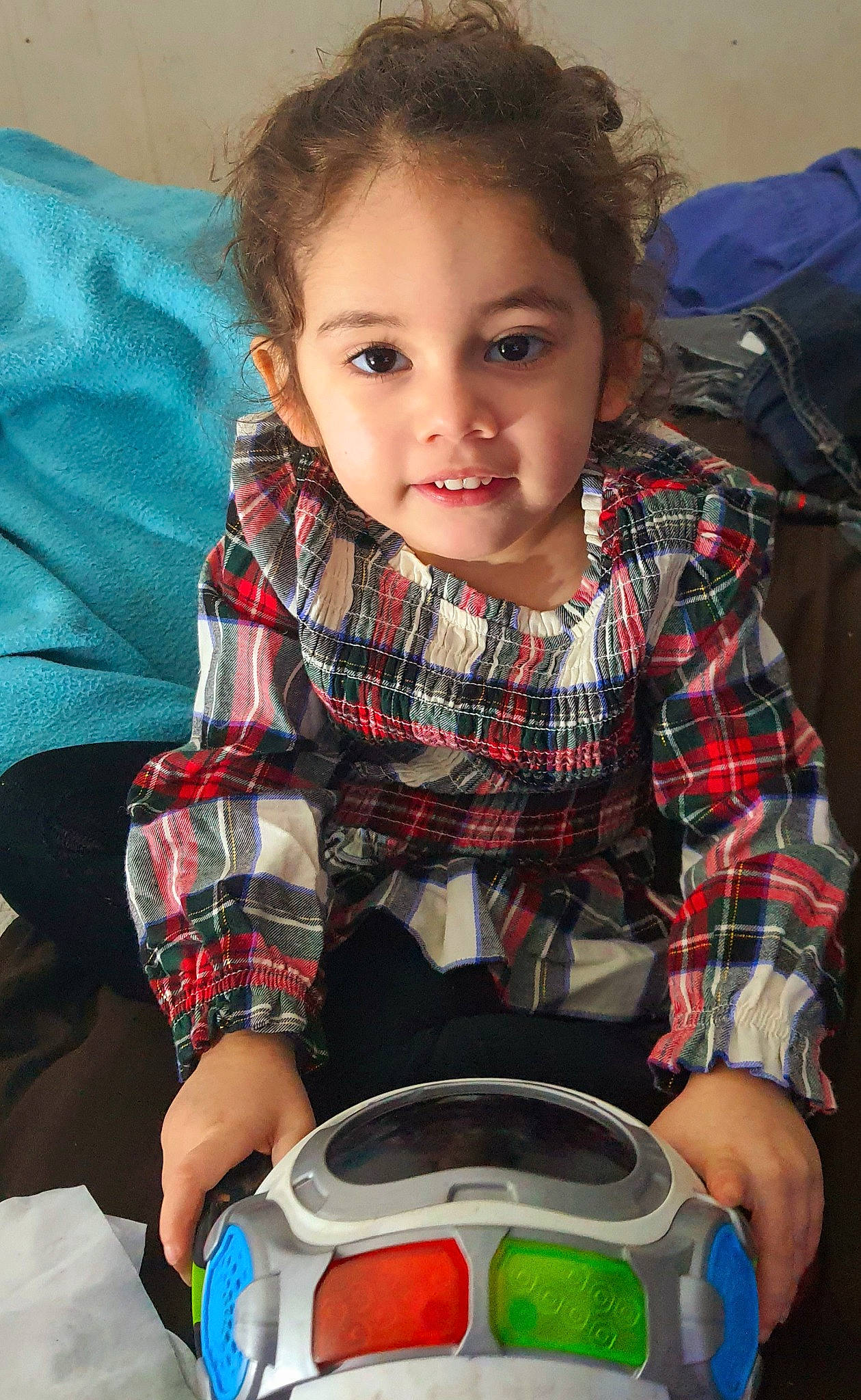 Hope joined the competition — help win amazing prizes! arm, baby_playing_with_toys, beauty, child, design, facial_expression, fun, hairstyle, happy, iris, pattern, person, plaid, scale, sitting, skin, smile, t_shirt, tartan, toddler