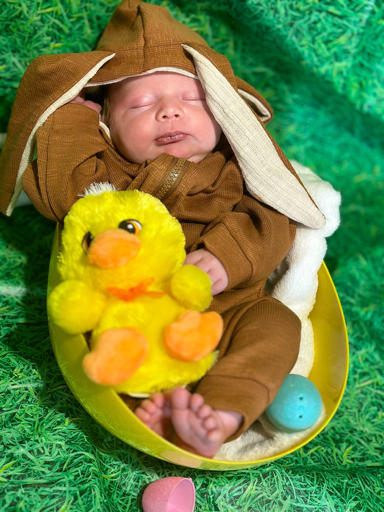 Malakhi is registered to the contest to win money with this photo: _geese_and_swans, baby, baby_products, baby_toddler_clothing, baby_toys, bath_toy, child, comfort, ducks, fun, grass, green, happy, headwear, lap, people_in_nature, person, play, rubber_ducky, sitting