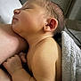 newborn, baby, sleeping, skin, arm, hand, ear, towel, closeup, infant, child, peaceful, resting, soft, human, portrait, cuddle, wrapped, young, sleep