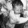 Ava joined the competition — help win amazing prizes! newborn, baby, sleeping, black_and_white, blanket, sleeper, cozy, face, infant, peaceful, portrait, soft_texture, cushion, closeup, child, resting, indoors, cute, hair, pacifier