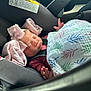 Ava joined the competition — help win amazing prizes! baby, car_seat, blanket, bow, child, sleeping, infant, car_interior, seatbelt, pink, clothing, hand, face, headwear, safety, toddler, resting, closeup, transportation, infant_care