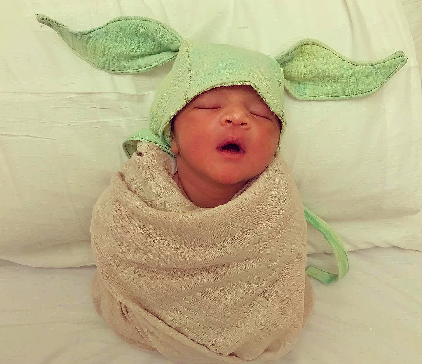 Lee joined the competition — help win amazing prizes! baby, baby_products, baby_toddler_clothing, bonnet, costume_accessory, costume_hat, fictional_character, headgear, headwear, hood, mythical_creature, person