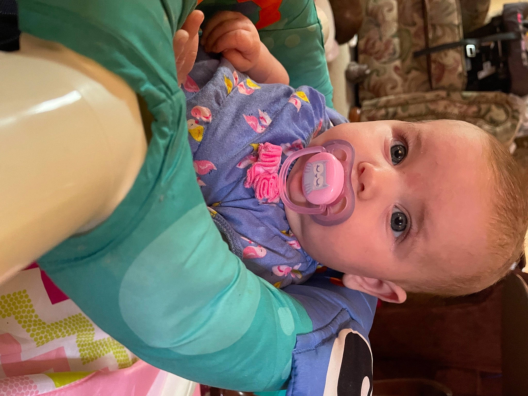 Emberly joined the competition — help win amazing prizes! arm, baby, baby_products, baby_toddler_clothing, cheek, child, comfort, electric_blue, eyelash, fun, green, happy, joint, leisure, mouth, person, room, sitting, skin, toddler