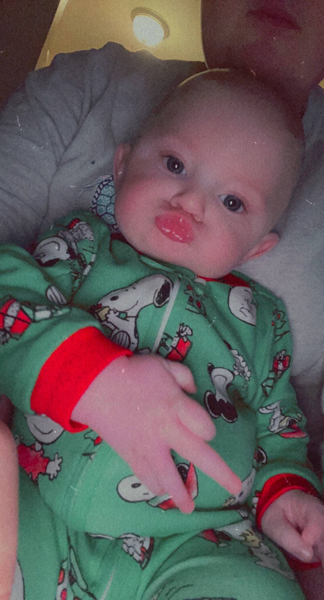 Asher joined the competition — help win amazing prizes! baby, baby_toddler_clothing, cheek, chin, dress, eye, finger, hand, head, iris, lip, mouth, nose, person, pink, product, skin, sleeve, smile, textile