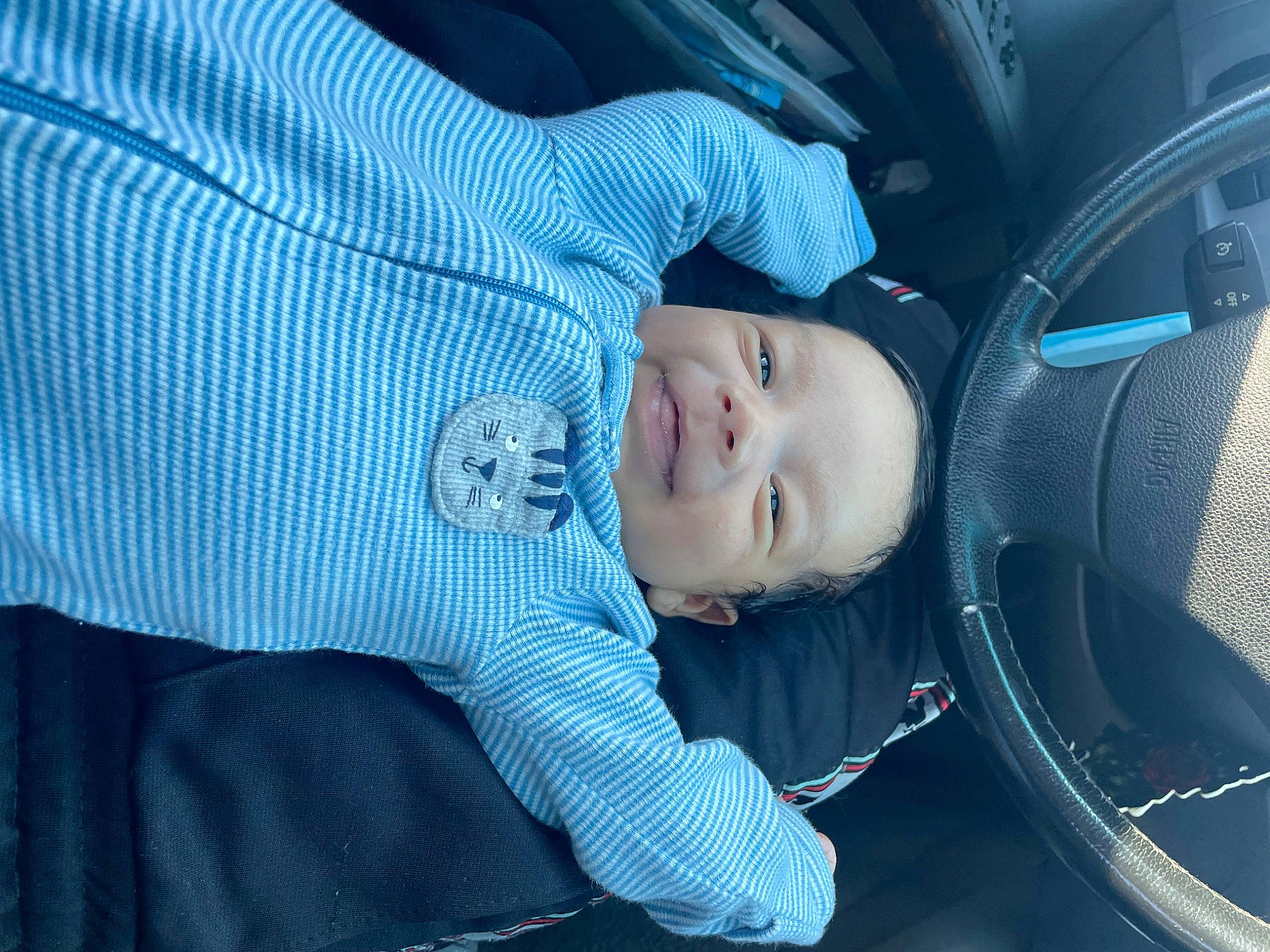 Jay joined the competition — help win amazing prizes! auto_part, automotive_design, automotive_exterior, baby, baby_carriage, baby_products, car, car_seat, child, comfort, electric_blue, family_car, luxury_vehicle, person, personal_luxury_car, rim, sleeve, smile, toddler, tree
