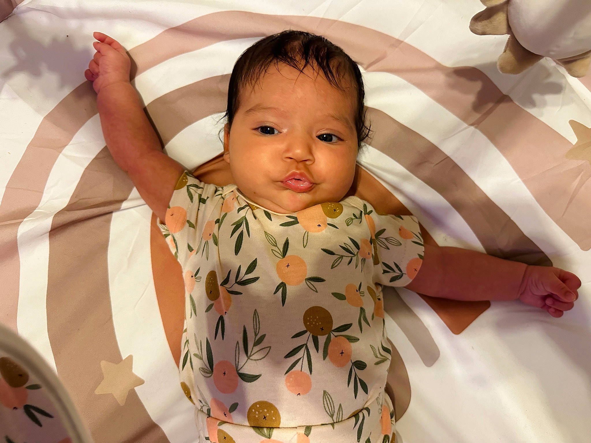 Lilyana is registered to the contest to win money with this photo: baby, baby_toddler_clothing, cheek, comfort, eyebrow, eyelash, facial_expression, finger, gesture, hairstyle, happy, head, iris, lip, mouth, neck, nose, person, skin, sleeve