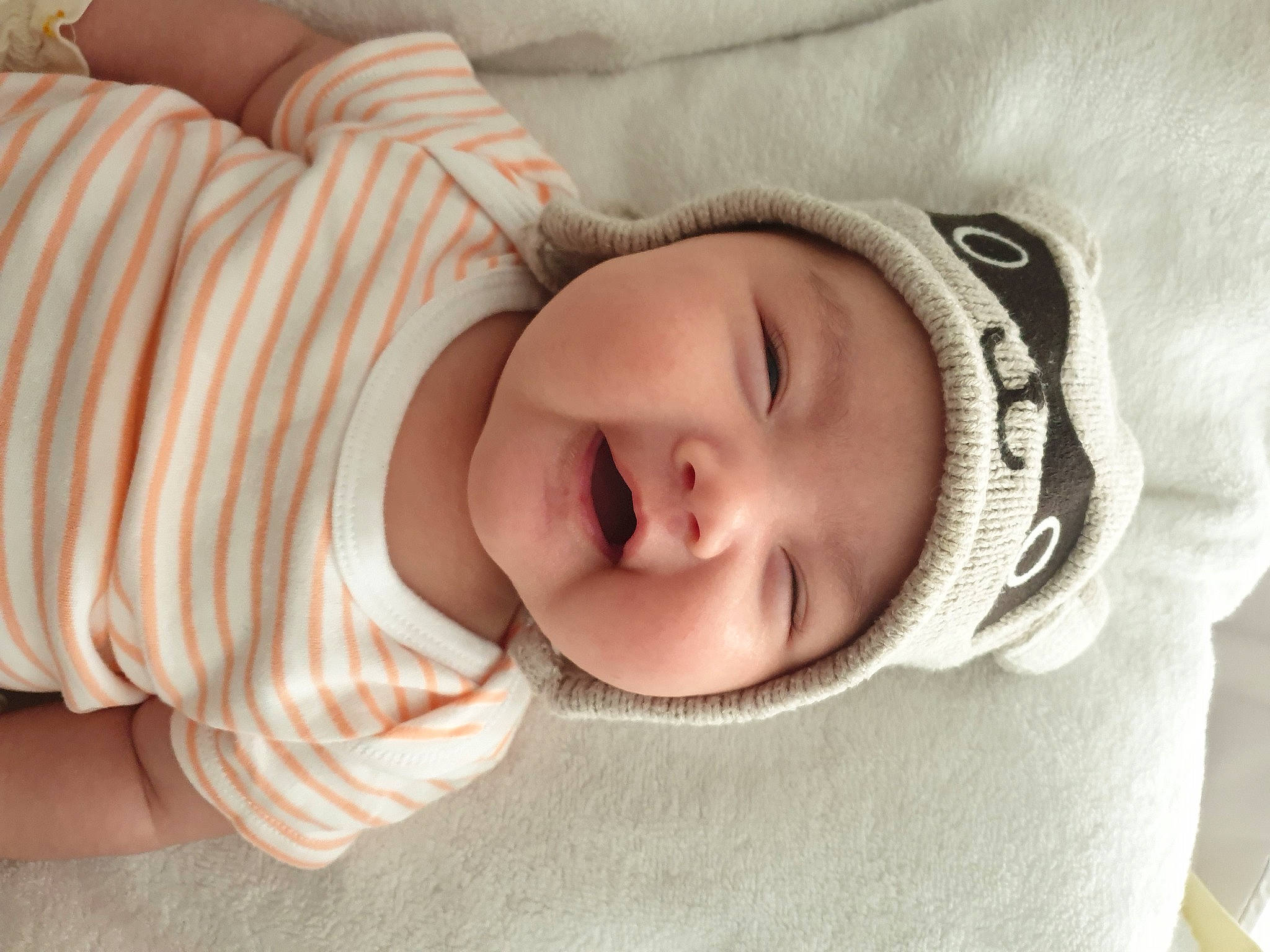 Jamie joined the competition — help win amazing prizes! baby, baby_toddler_clothing, cheek, chin, clothing, comfort, eye, eyebrow, hand, headgear, headwear, iris, lip, mouth, neck, nose, person, skin, sleeve, smile