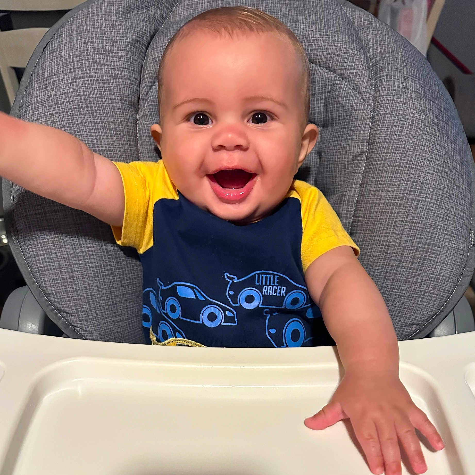 Brayden is registered to the contest to win money with this photo: baby, babylaughing, bathing, bathtub, face, happy, head, person, tub