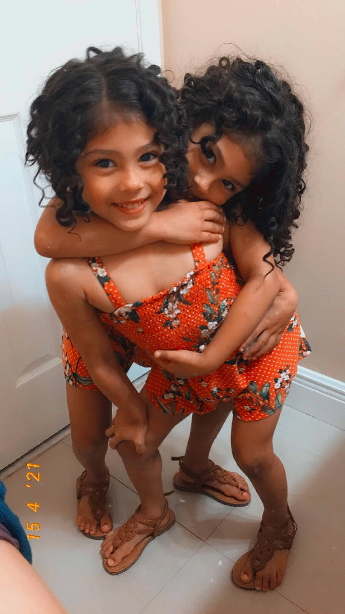 Twinsfaithandjoy joined the competition — help win amazing prizes! black, black_hair, child, face, fashion, flash_photography, gesture, hair, hairstyle, happy, head, joint, joy, leg, lip, mouth, muscle, person, sandal, skin