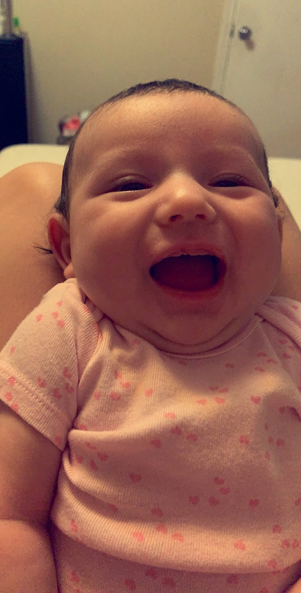 Bryleigh joined the competition — help win amazing prizes! baby, baby_making_funny_faces, cheek, child, chin, eyebrow, face, facial_expression, forehead, head, jaw, laugh, lip, mouth, nose, person, skin, smile, toddler, tongue