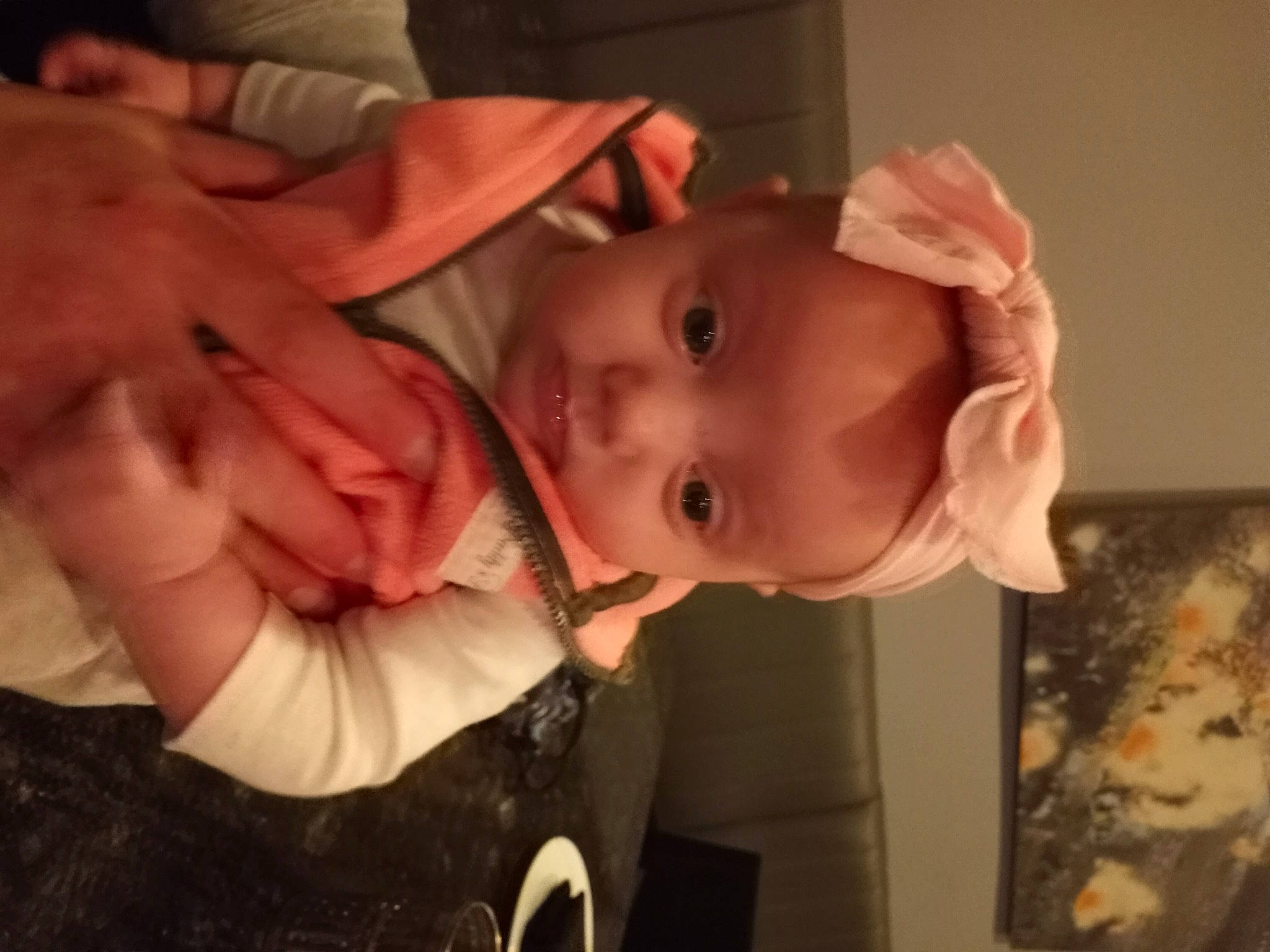 Arianna is registered to the contest to win money with this photo: baby, baby_toddler_clothing, cheek, child, ear, event, eye, eyebrow, eyelash, finger, fun, gesture, happy, iris, lip, mouth, nose, person, smile, thumb