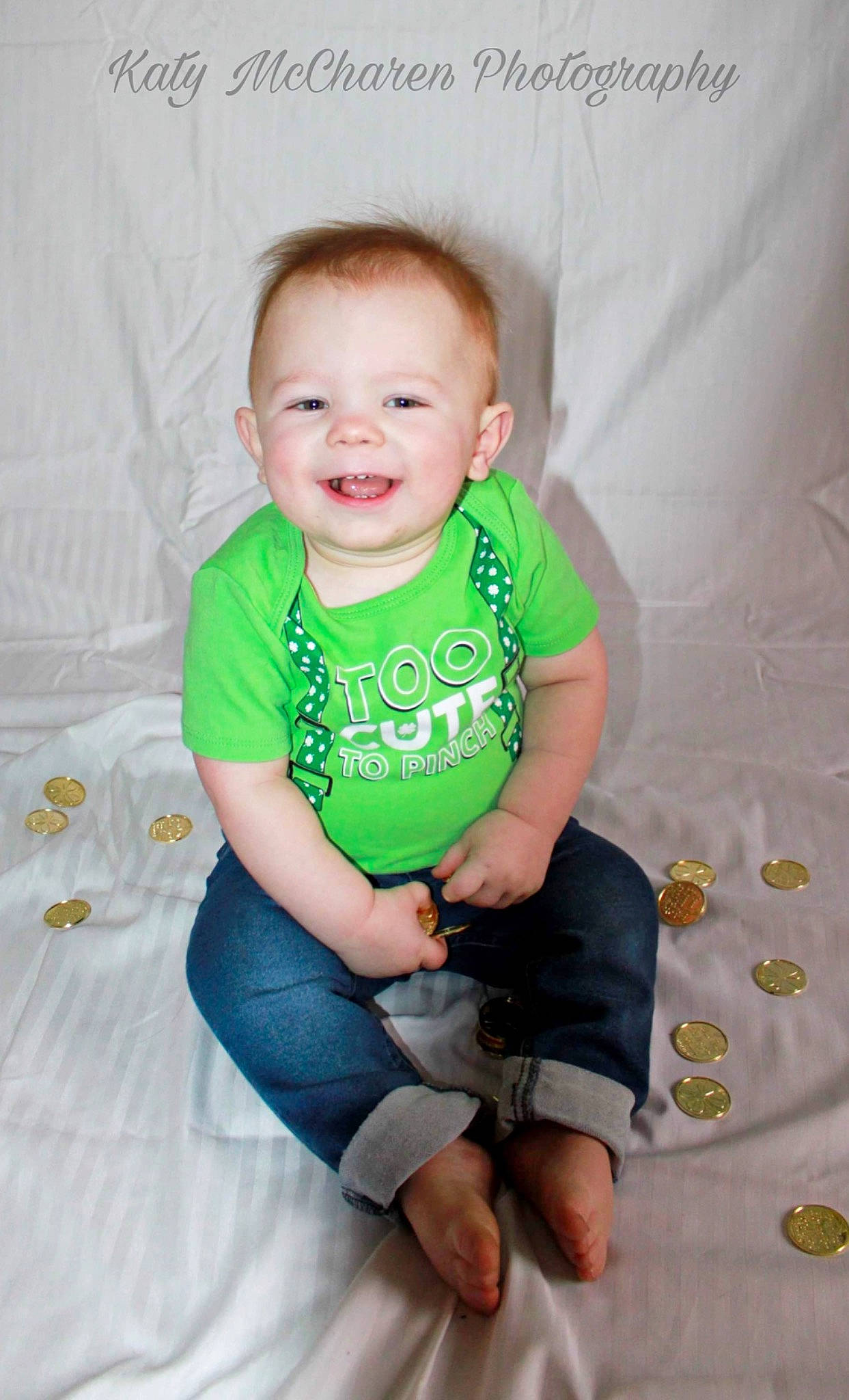Jameson is registered to the contest to win money with this photo: baby, baby_toddler_clothing, cheek, comfort, eye, face, facial_expression, finger, flash_photography, fun, hairstyle, happy, head, joy, leg, person, skin, sleeve, smile, standing