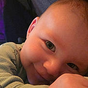 Colter joined the competition — help win amazing prizes! baby, cheek, child, close_up, clothing, cozy, cute, expression, eyes, face, head, infant, person, portrait, skin, smile, snuggle, soft, warm, young