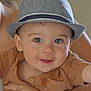 Loann a rejoint le concours — aidez-le/la à gagner de superbes lots ! baby, child, face, hat, fedora, smile, brown_shirt, person, cute, portrait, happy, closeup, skin, eyes, arm, holding, human, infant, fashion, headwear